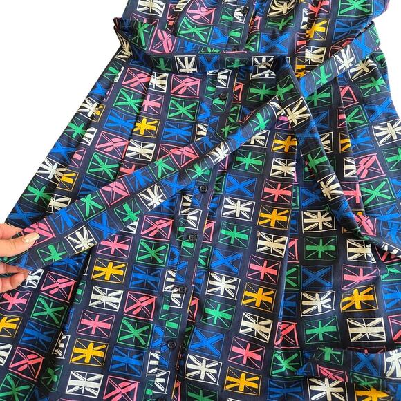 Boden Anastasia Shirt Dress In Navy Flags Women's Size: 4 - Picture 3 of 6